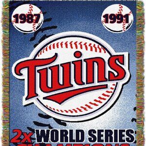 Officially Licensed MLB Minnesota Twins Woven Tapestry Throw Blanket Soft & Cozy